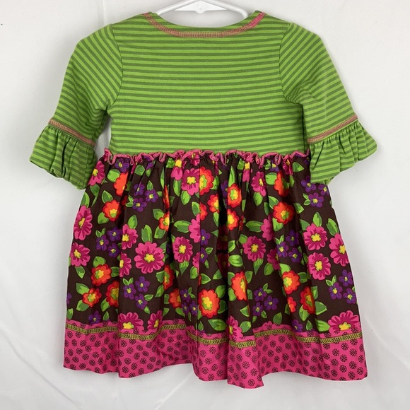 NWT! Bonnie Baby Floral Dress W/ Ruffle Sleeves - Picture 2 of 4